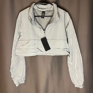 Alphalete Women's Light Gray Cropped Jacket